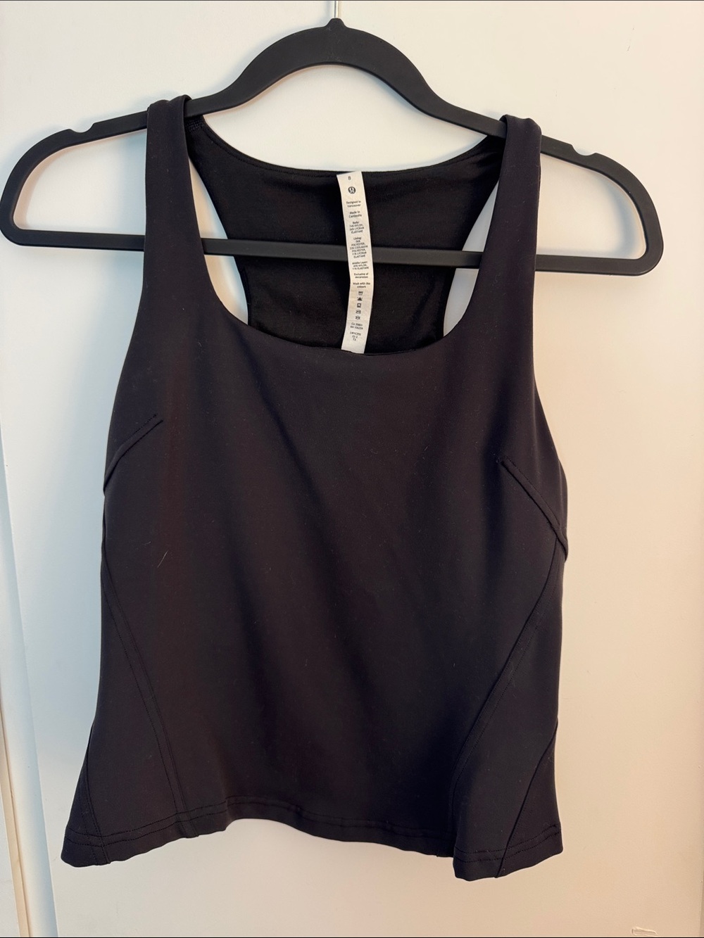 lululemon athletica Black Scoop Neck Performance Tank built-in bra